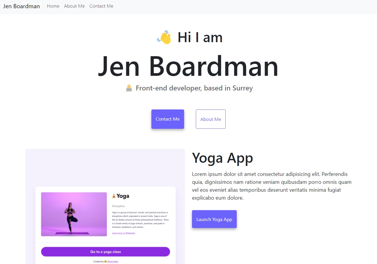 screenshot of two page website template